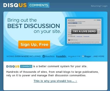 Screen shot from DISQUS.com, image hosting by Photobucket